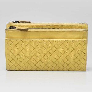 Bottega Veneta Yellow Intrecciato Woven Leather Bifold Wallet
